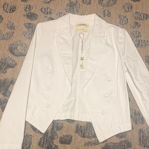 L'AGENCE Ivory Double-Breasted Blazer